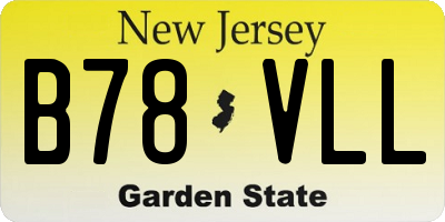 NJ license plate B78VLL
