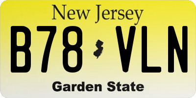 NJ license plate B78VLN