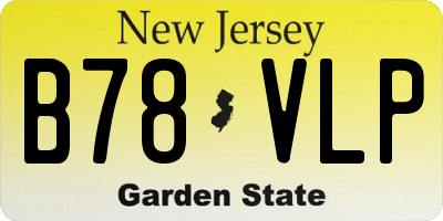 NJ license plate B78VLP