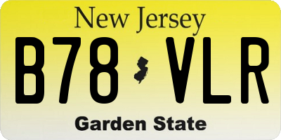 NJ license plate B78VLR