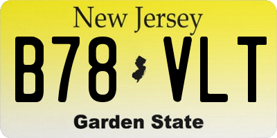 NJ license plate B78VLT