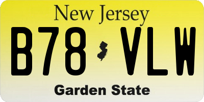 NJ license plate B78VLW