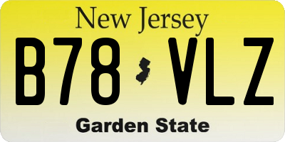 NJ license plate B78VLZ