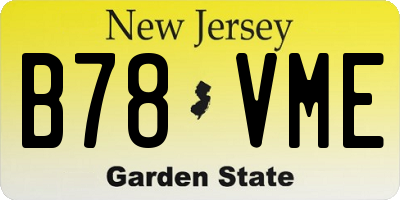 NJ license plate B78VME