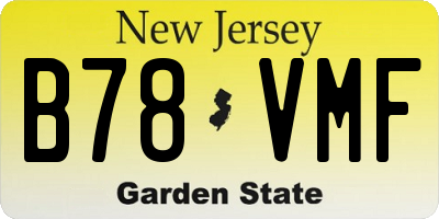 NJ license plate B78VMF