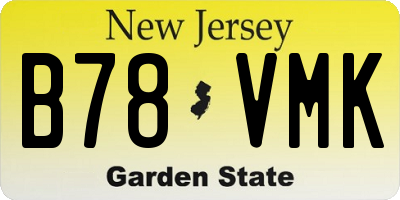 NJ license plate B78VMK