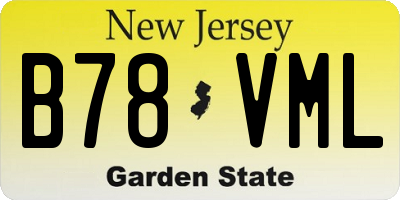 NJ license plate B78VML