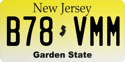 NJ license plate B78VMM