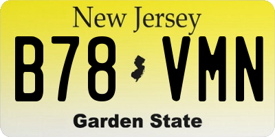 NJ license plate B78VMN