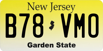 NJ license plate B78VMO