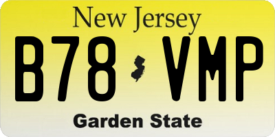 NJ license plate B78VMP