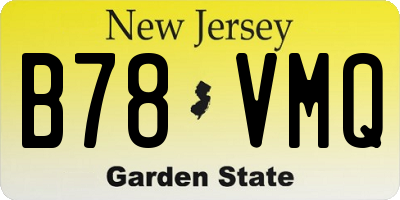 NJ license plate B78VMQ