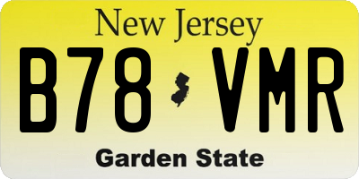 NJ license plate B78VMR