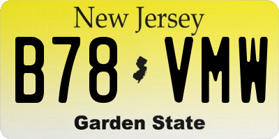 NJ license plate B78VMW
