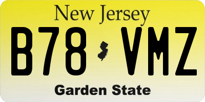 NJ license plate B78VMZ