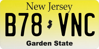 NJ license plate B78VNC