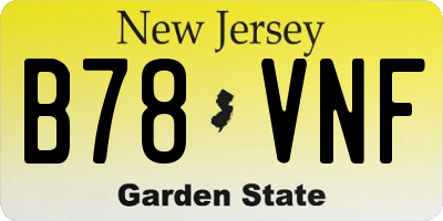 NJ license plate B78VNF