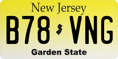 NJ license plate B78VNG