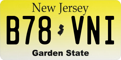 NJ license plate B78VNI
