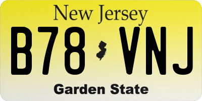 NJ license plate B78VNJ