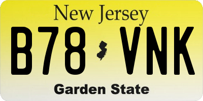NJ license plate B78VNK