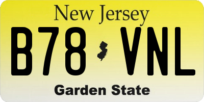 NJ license plate B78VNL