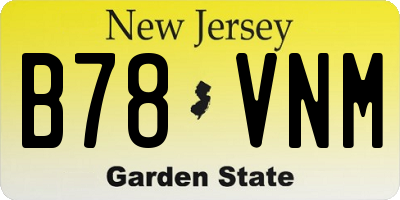 NJ license plate B78VNM