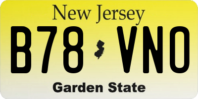 NJ license plate B78VNO