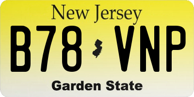 NJ license plate B78VNP