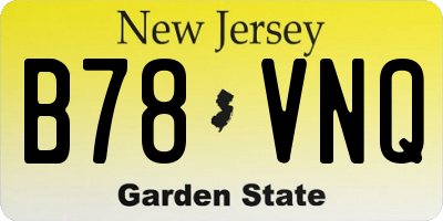 NJ license plate B78VNQ