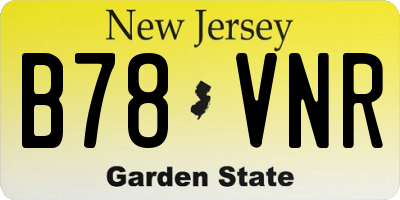 NJ license plate B78VNR