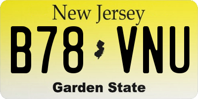 NJ license plate B78VNU