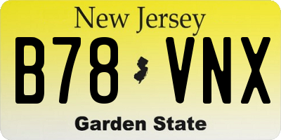 NJ license plate B78VNX