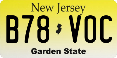 NJ license plate B78VOC