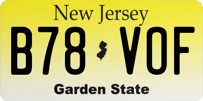NJ license plate B78VOF