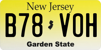 NJ license plate B78VOH