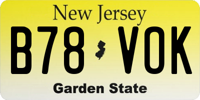NJ license plate B78VOK