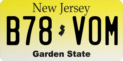 NJ license plate B78VOM
