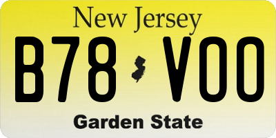NJ license plate B78VOO