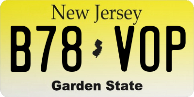 NJ license plate B78VOP