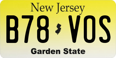 NJ license plate B78VOS