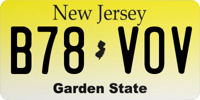 NJ license plate B78VOV