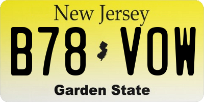 NJ license plate B78VOW