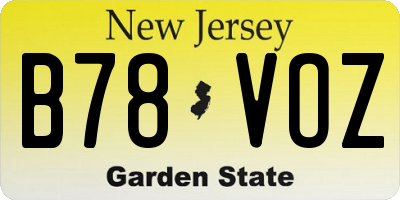 NJ license plate B78VOZ