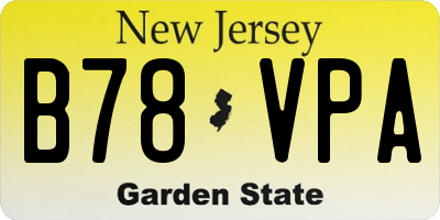 NJ license plate B78VPA