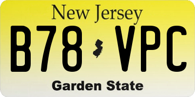 NJ license plate B78VPC