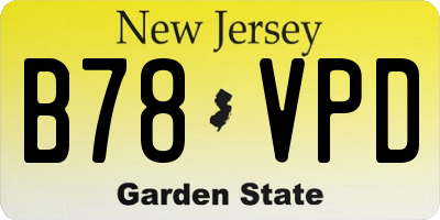 NJ license plate B78VPD