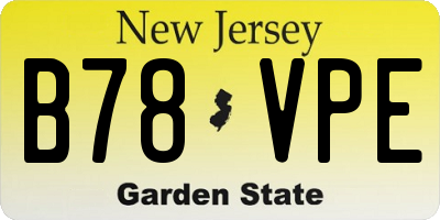 NJ license plate B78VPE