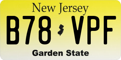 NJ license plate B78VPF