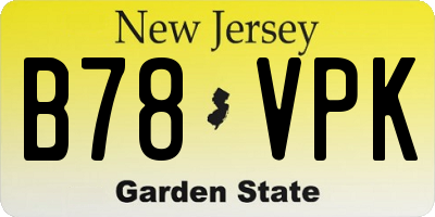 NJ license plate B78VPK